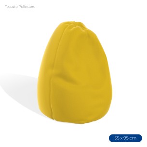 Poltrona Morbida a Sacco in Poliestere - Dimensioni 55 x 95 cm - Interno di Perle di Polistirolo - Colore Giallo Canarino
