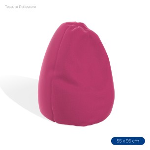 Poltrona Morbida a Sacco in Poliestere - Dimensioni 55 x 95 cm - Interno di Perle di Polistirolo - Colore Rosa