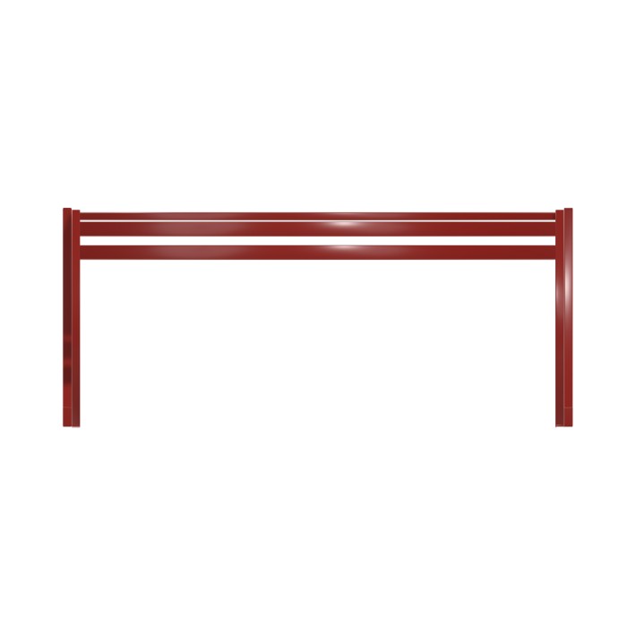 Panca da Esterno Modello Radura Essenza - Dimensioni 180 x 50 x 45 cm - In Metallo e Impilabili - Colore Rosso