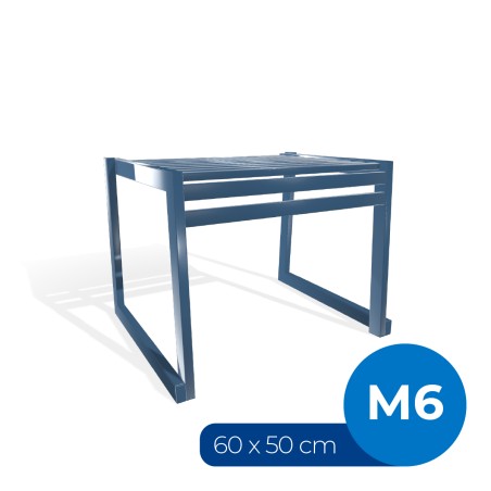 Panca da Esterno Modello Radura Essenza - Dimensioni 60 x 50 x 45 cm - In Metallo e Impilabili - Colore Azzurro