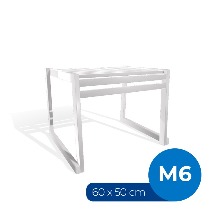 Panca da Esterno Modello Radura Essenza - Dimensioni 60 x 50 x 45 cm - In Metallo e Impilabili - Colore Bianco