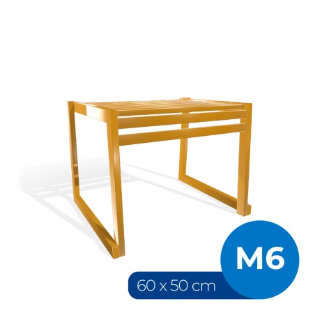 Panca da Esterno Modello Radura Essenza - Dimensioni 60 x 50 x 45 cm - In Metallo e Impilabili - Colore Giallo