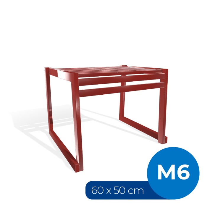 Panca da Esterno Modello Radura Essenza - Dimensioni 60 x 50 x 45 cm - In Metallo e Impilabili - Colore Rosso