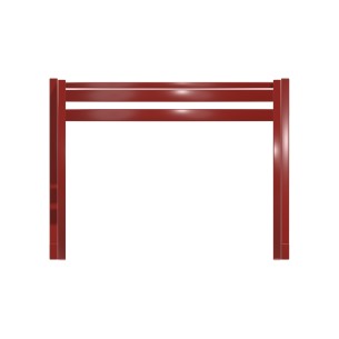 Panca da Esterno Modello Radura Essenza - Dimensioni 60 x 50 x 45 cm - In Metallo e Impilabili - Colore Rosso 2