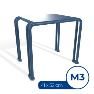 Panca da Esterno Modello Radura Essenza School 015 - Dimensioni 41x32x36 cm - In Metallo e Impilabili - Colore Azzurro