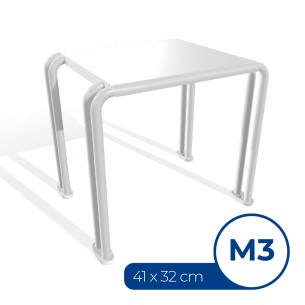 Panca da Esterno Modello Radura Essenza School 015 - Dimensioni 41x32x36 cm - In Metallo e Impilabili - Colore Bianco