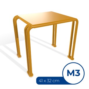 Panca da Esterno Modello Radura Essenza School 015 - Dimensioni 41x32x36 cm - In Metallo e Impilabili - Colore Giallo