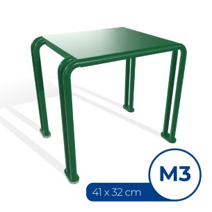 Panca da Esterno Modello Radura Essenza School 015 - Dimensioni 41x32x36 cm - In Metallo e Impilabili - Colore Verde