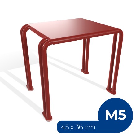 Panca da Esterno Modello Radura Essenza School 015 - Dimensioni 45x36x42 cm - In Metallo e Impilabili - Colore Rosso