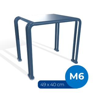 Panca da Esterno Modello Radura Essenza School 015 - Dimensioni 49x40x47 cm - In Metallo e Impilabili - Colore Azzurro