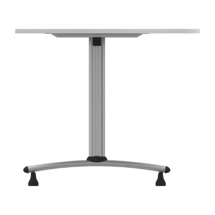 Tavolo Tiglio Fisso Semicerchio in Melaminico con Piedini - Dimensioni 140xR90x70,6 cm - Colore Bianco - Colore Struttura Grigio 2