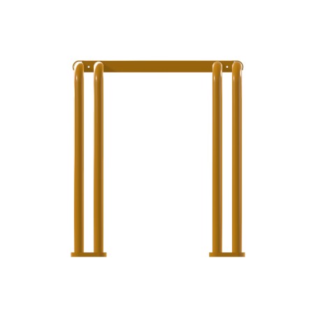 Panca da Esterno Modello Radura Essenza School 015 - Dimensioni 49x40x47 cm - In Metallo e Impilabili - Colore Giallo