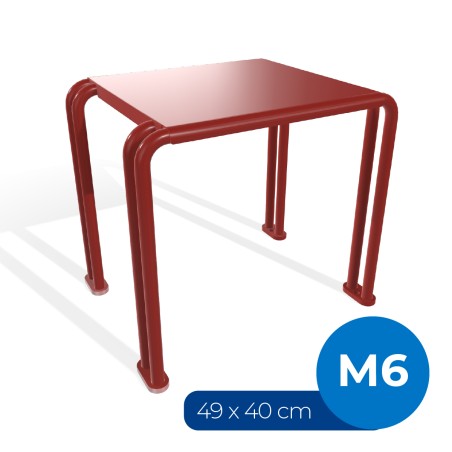 Panca da Esterno Modello Radura Essenza School 015 - Dimensioni 49x40x47 cm - In Metallo e Impilabili - Colore Rosso
