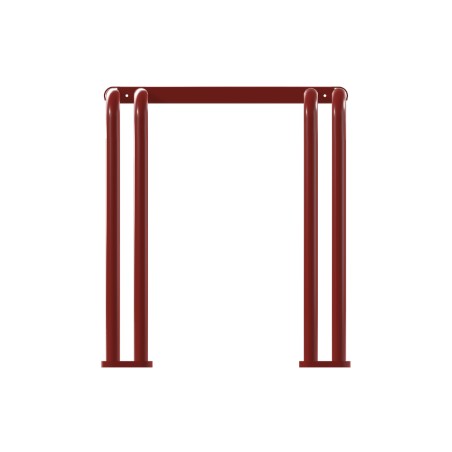 Panca da Esterno Modello Radura Essenza School 015 - Dimensioni 49x40x47 cm - In Metallo e Impilabili - Colore Rosso