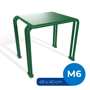 Panca da Esterno Modello Radura Essenza School 015 - Dimensioni 49x40x47 cm - In Metallo e Impilabili - Colore Verde