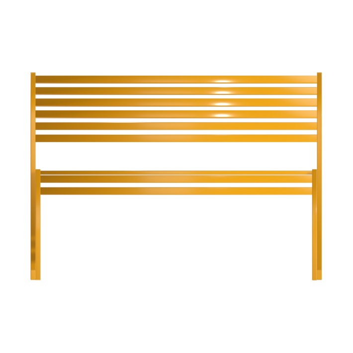 Panca con Schienale da Esterno Modello Radura Essenza - Dimensioni 120x50x45 cm - in Metallo e Impilabili - Colore Giallo