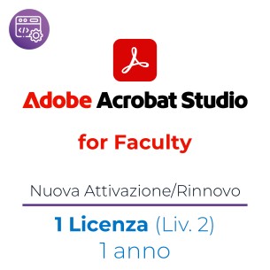 Acrobat Studio Enterprise for Faculty - Nuova Attivazione/Rinnovo - VIP MP EDU - 1 Utente - Livello 2 - 1 Anno
