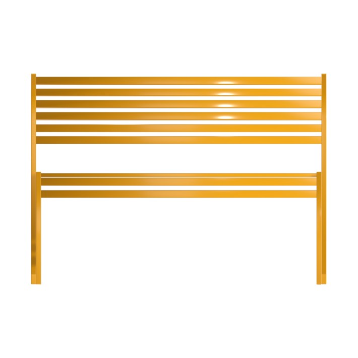 Panca con Schienale da Esterno Modello Radura Essenza - Dimensioni 180x50x45 cm - in Metallo e Impilabili - Colore Giallo