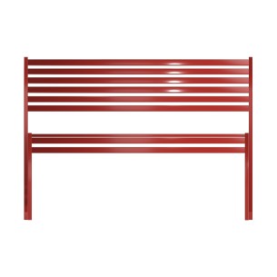 Panca con Schienale da Esterno Modello Radura Essenza - Dimensioni 180x50x45 cm - in Metallo e Impilabili - Colore Rosso 2