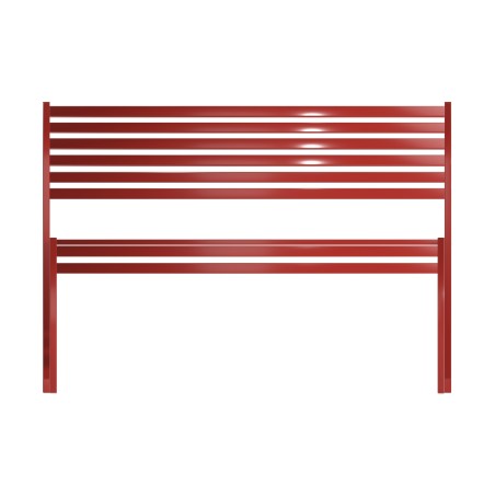 Panca con Schienale da Esterno Modello Radura Essenza - Dimensioni 180x50x45 cm - in Metallo e Impilabili - Colore Rosso