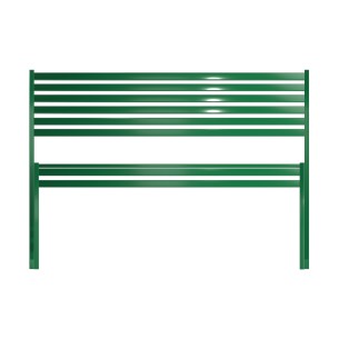 Panca con Schienale da Esterno Modello Radura Essenza - Dimensioni 180x50x45 cm - in Metallo e Impilabili - Colore Verde 2