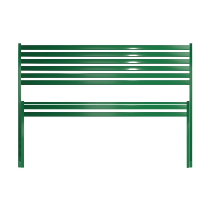 Panca con Schienale da Esterno Modello Radura Essenza - Dimensioni 180x50x45 cm - in Metallo e Impilabili - Colore Verde