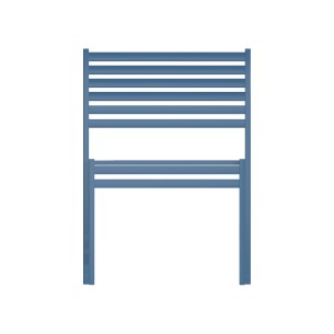 Panca con Schienale da Esterno Modello Radura Essenza - Dimensioni 60x50x45 cm - in Metallo e Impilabili - Colore Azzurro 2