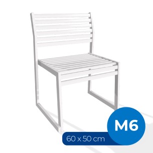 Panca con Schienale da Esterno Modello Radura Essenza - Dimensioni 60x50x45 cm - in Metallo e Impilabili - Colore Bianco