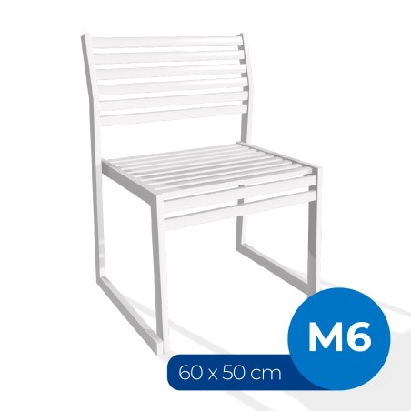 Panca con Schienale da Esterno Modello Radura Essenza - Dimensioni 60x50x45 cm - in Metallo e Impilabili - Colore Bianco