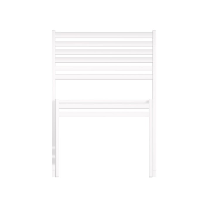 Panca con Schienale da Esterno Modello Radura Essenza - Dimensioni 60x50x45 cm - in Metallo e Impilabili - Colore Bianco