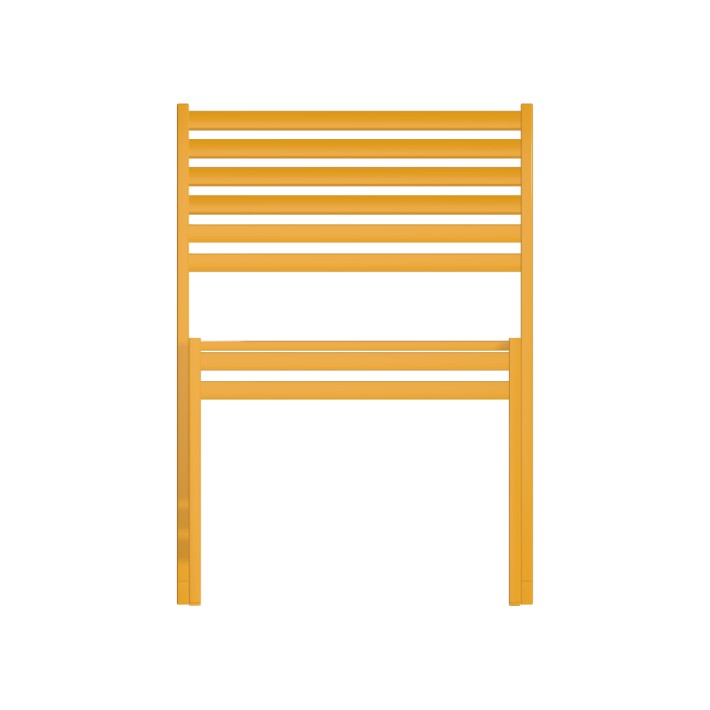 Panca con Schienale da Esterno Modello Radura Essenza - Dimensioni 60x50x45 cm - in Metallo e Impilabili - Colore Giallo