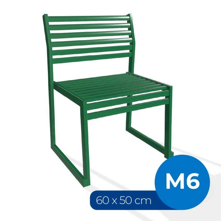 Panca con Schienale da Esterno Modello Radura Essenza - Dimensioni 60x50x45 cm - in Metallo e Impilabili - Colore Verde