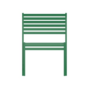 Panca con Schienale da Esterno Modello Radura Essenza - Dimensioni 60x50x45 cm - in Metallo e Impilabili - Colore Verde 2