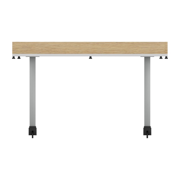 Tavolo Creo per Robotica in Melaminico con Ruote e Spondine Rimovibili - Dimensioni 130 x 130 x 70,7 cm - Colore Piano Bianco