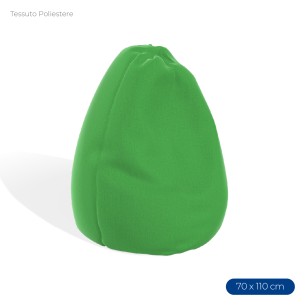 Poltrona Morbida a Sacco in Poliestere - Dimensioni 70 x 110 cm - Interno di Perle di Polistirolo - Colore Verde