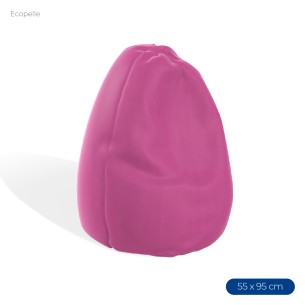 Poltrona Morbida a Sacco in Ecopelle - Dimensioni 55 x 95 cm - Interno di Perle di Polistirolo - Colore Rosa