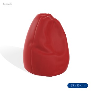 Poltrona Morbida a Sacco in Ecopelle - Dimensioni 55 x 95 cm - Interno di Perle di Polistirolo - Colore Rosso