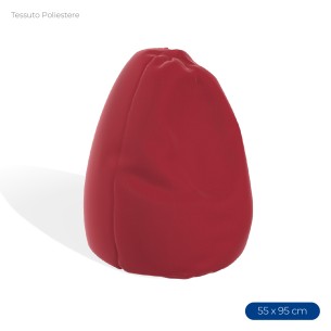 Poltrona Morbida a Sacco in Poliestere - Dimensioni 55 x 95 cm - Interno di Perle di Polistirolo - Colore Rosso