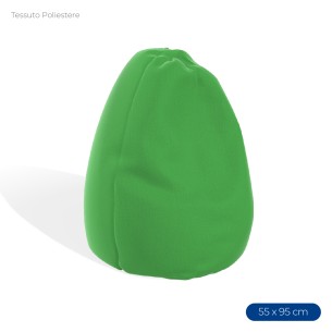 Poltrona Morbida a Sacco in Poliestere - Dimensioni 55 x 95 cm - Interno di Perle di Polistirolo - Colore Verde