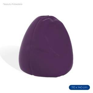 Poltrona Morbida a Sacco in Poliestere - Dimensioni 110 x 140 cm - Interno di Perle di Polistirolo - Colore Viola