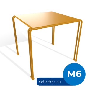 Tavolo da Esterno Modello Radura Essenza School 015 - Dimensioni 69 x 63 x 77 cm - In Metallo - Colore Giallo