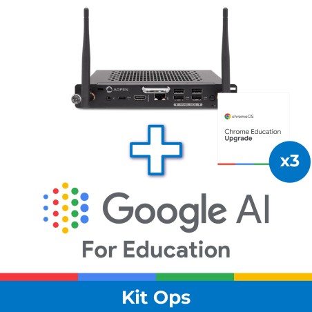 Kit comprensivo di 3 Ops Aopen (Celeron - Chrome Os) - con 3 Licenze CEU - 1 Google AI Pro