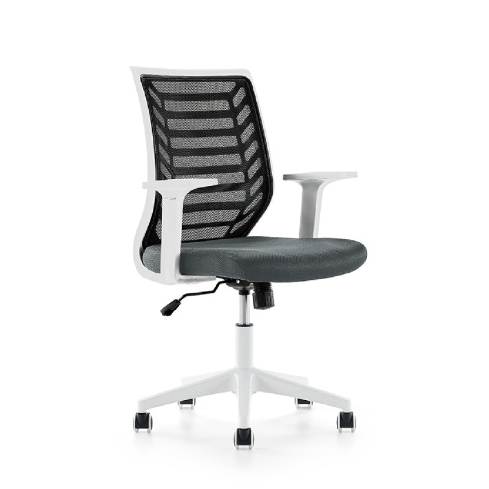 Sedia da Ufficio Modello 907W su Ruote  - Colore Bianco/Grigio