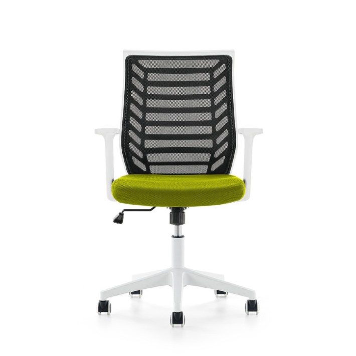 Sedia da Ufficio Modello 907W su Ruote - Colore Bianco/Verde