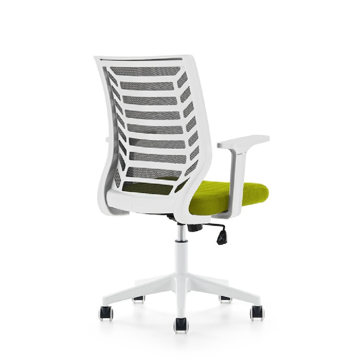 Sedia da Ufficio Modello 907W su Ruote - Colore Bianco/Verde