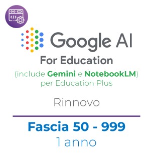 Google AI Pro for Education (include Gemini e NotebookLM) - Edu Plus - RNW - Fascia 50 - 999