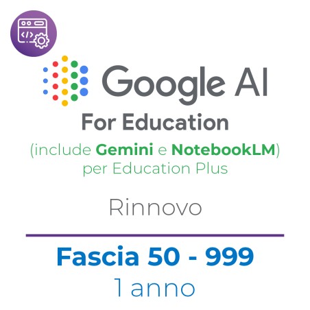Google AI Pro for Education (include Gemini e NotebookLM) - Edu Plus - RNW - Fascia 50 - 999