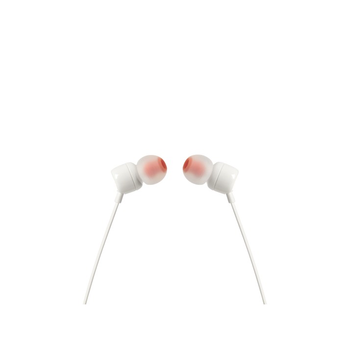 JBL Tune 110, Intra-auricolari con cavo, con comando/microfono, Bianco