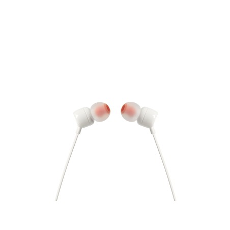 JBL Tune 110, Intra-auricolari con cavo, con comando/microfono, Bianco