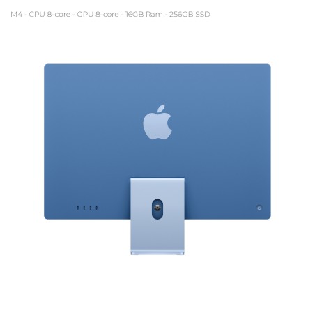 All in One 24" Retina 4.5K - Apple IMac - M4 CPU 8‑core - GPU 8‑core - 16GB Ram - 256GB SSD - MacOS Sequoia - Blue